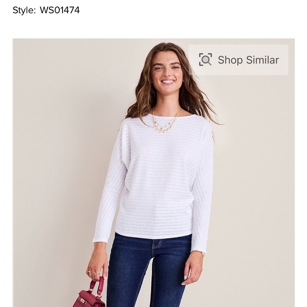 Francesca's Collections White Crew Neck Sweater
